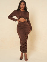 Cut Out Waist Ruched Front Bodycon Dress Sai Feel